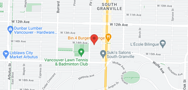 map of 4A 1596 W 14TH AVENUE